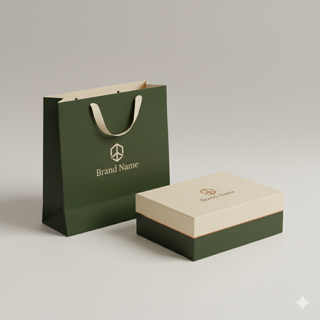 Packaging design bag and box – brand identity