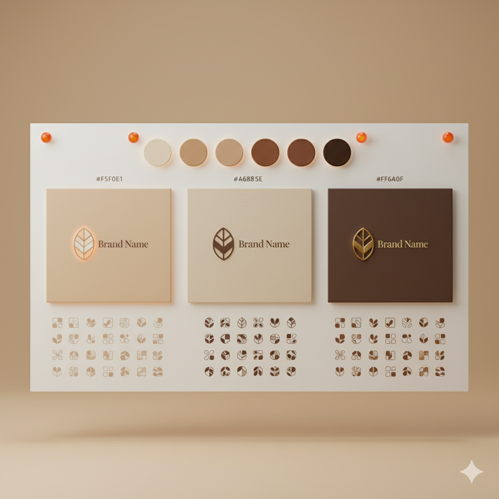 Color palette and icon system for brand identity