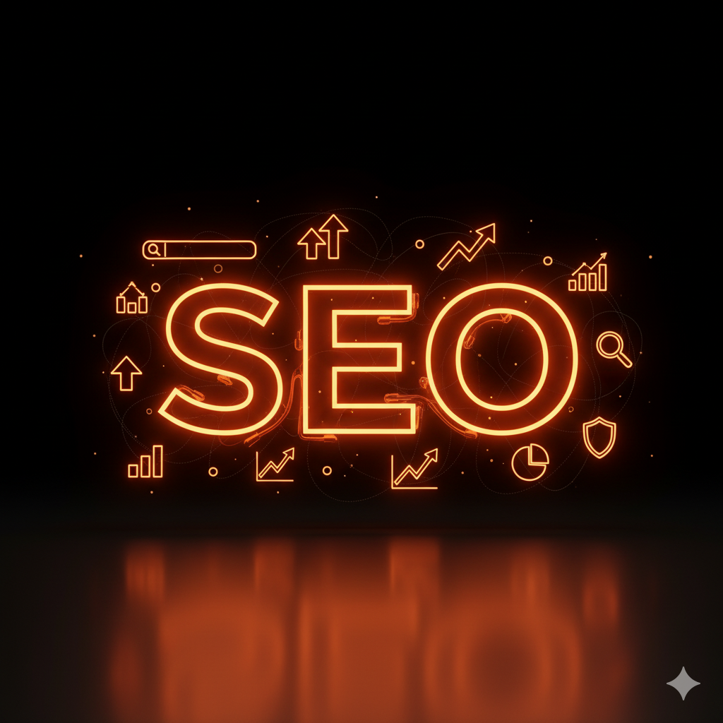 صورة توضح كلمة SEO بتصميم احترافي – خدمات تحسين محركات البحث من Baghdad Social